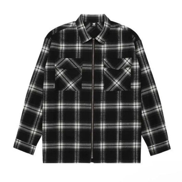 G59 Records Shadow Plaid Zipper Flannel Black size XL NWT in packaging - Picture 1 of 4